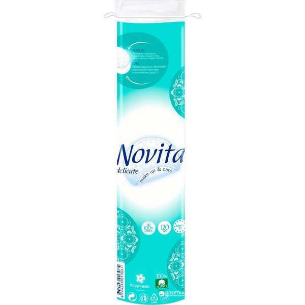Диски ватные NOVITA Delicate 120шт 15704 фото