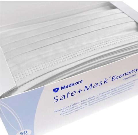 Маска медична Біла Medicom (50шт) 21335 фото