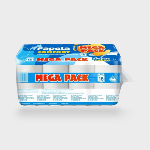Папір туалетний Papela Comfort MEGA PACK 16рул/уп 3шари 23094 фото