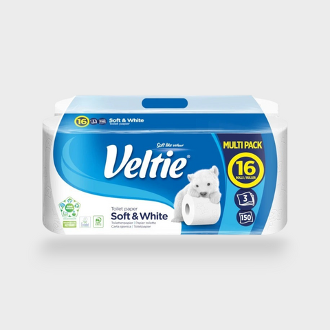 Туалетний папір Velvet Soft White 16рул 3 шари/150 відрив. 23095 фото