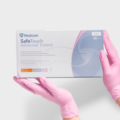 Рукавички нітрилові 50 пар/уп Medicom XS рожеві (3,8г) 1172-TG-A фото