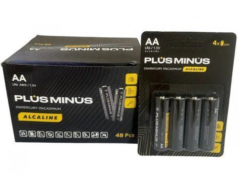 Батарейка LR06 PLUS minus 4шт Alkaline Power 21300 фото