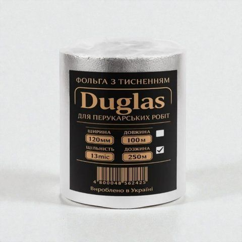 Фольга DUGLAS перукарня, тиснена 12см x 250м (щільність 13 мкм) Апельсинка 19408 фото