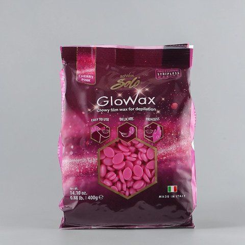 Гарячий плівковий віск у гранулах Italwax Glowax Cherry Pink - Рожева Вишня 400 г. (для особи) 9883 фото
