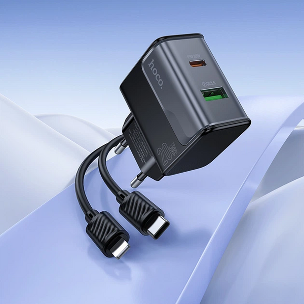 Блок живлення HOCO CS71A Star Speed ​​PD20W+QC3.0 1*USB+1 1*Type-C 22820 фото
