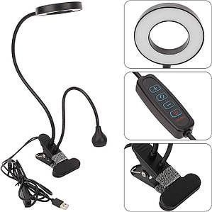 Лампа 2в1 Clip-on UV/LED (прищіпка) Чорна 22976 фото